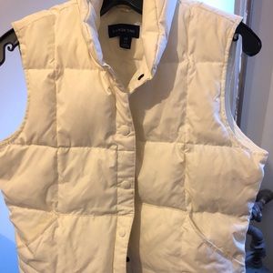 LL Bean white down vest
